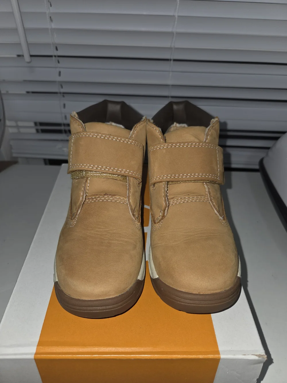 Timberland Kids' Wheat Brown Hook-and-Loop Boots